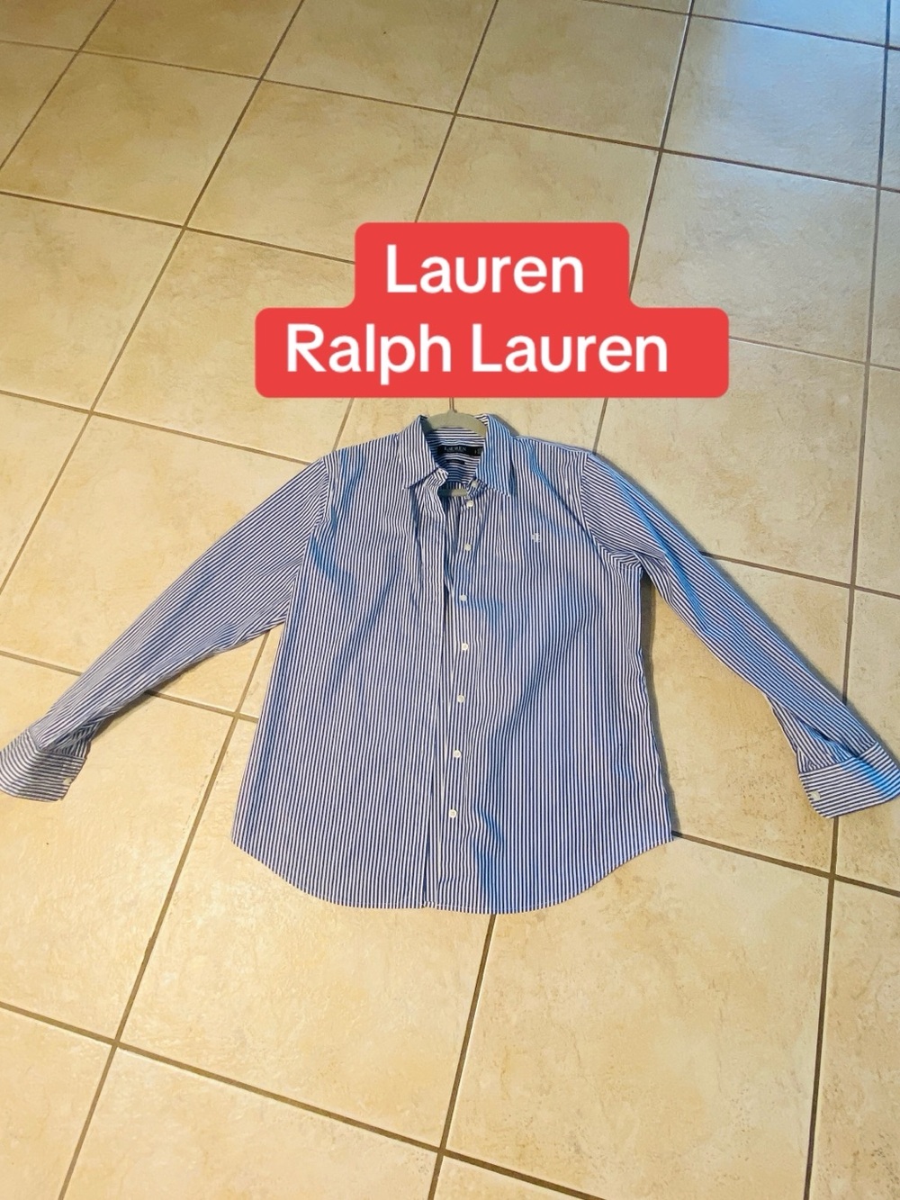 Lauren Ralph Lauren Blue Striped Men's Button-Down Shirt